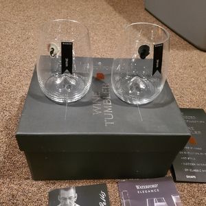 Waterford wine tumblers signed by Vincent Rellis